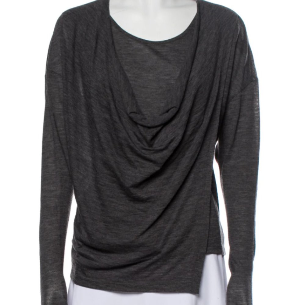 LAFAYETTE 148 100% Pure Virgin Wool Cowl Neck Top Small